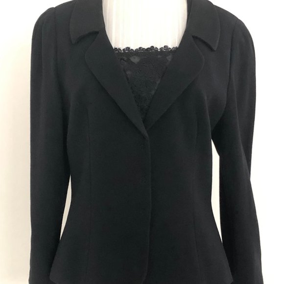 GIORGIO ARMANI Wool w/ Lace Insert Jacket